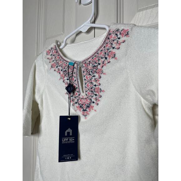 NEW CabanaLife Toddler Girl White Terry Cloth Swim Cover Up Size 2T UPF 50+ - Picture 4 of 8